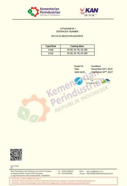 Galvalume SNI Certificate 2